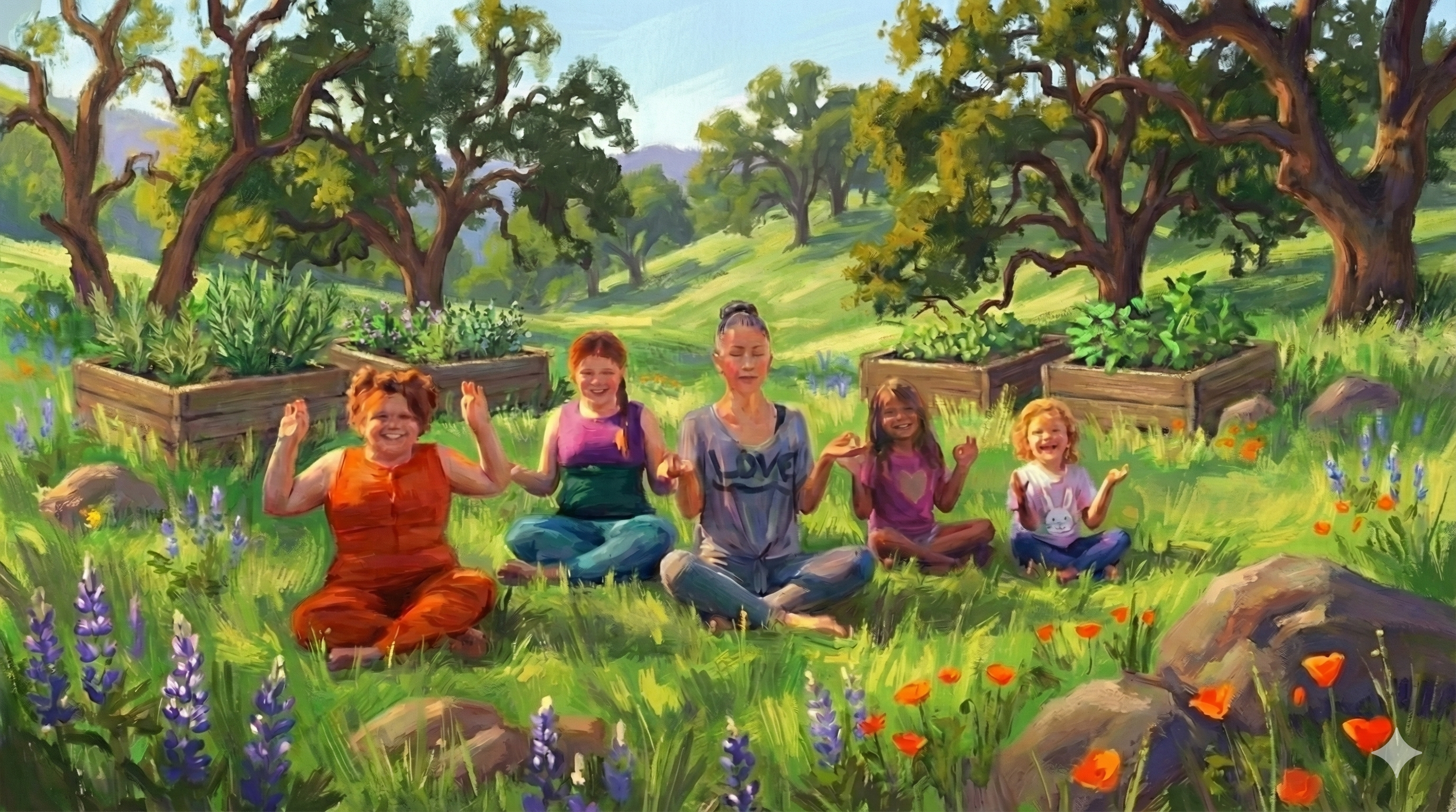 Meditation in the herb garden